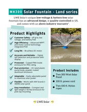 Load image into Gallery viewer, Full MH300 Solar Fountain - Land Series System (All Parts Included)