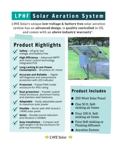 Load image into Gallery viewer, Full LPHF Solar Aeration System (All Parts Included)